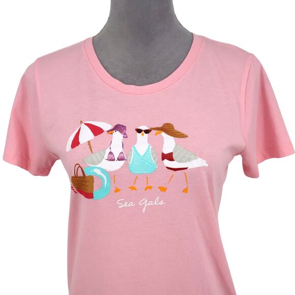 J Crew Top Womens Small Pink Cotton Collector Tee Sea Gals T-shirt Pullover New - Picture 8 of 16